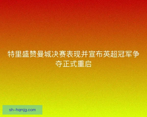 特里盛赞曼城决赛表现并宣布英超冠军争夺正式重启