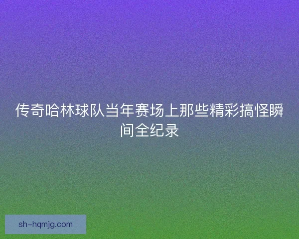 传奇哈林球队当年赛场上那些精彩搞怪瞬间全纪录