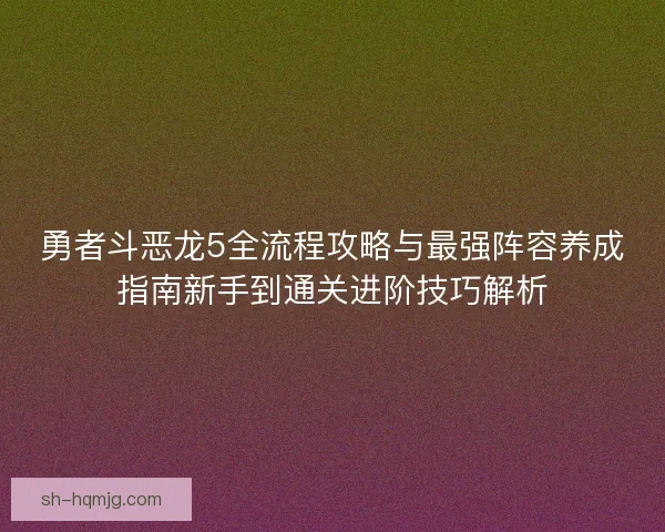 勇者斗恶龙5全流程攻略与最强阵容养成指南新手到通关进阶技巧解析